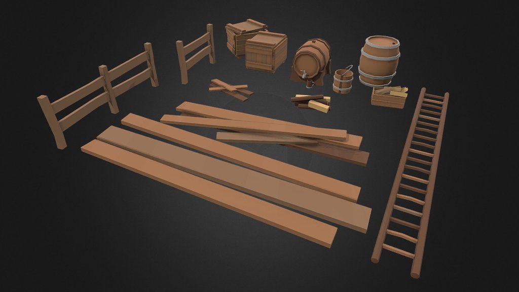 Medieval Props (Low-poly models) - 3D model by Alok (@alok.aks50 ...