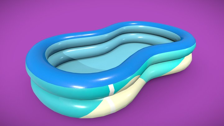 Curved swimming inflatable pool 3D Model