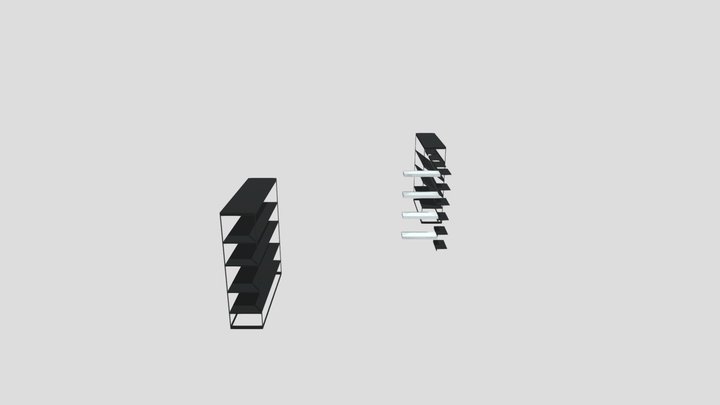 Steel Rack for Clothes or Shoes 3D Model