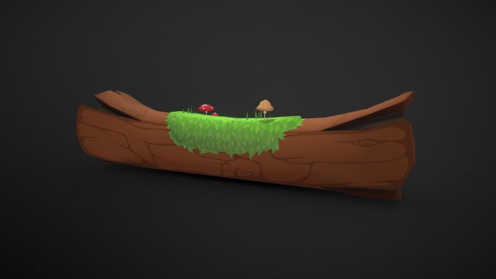 Cartoony tree trunk 3D Model