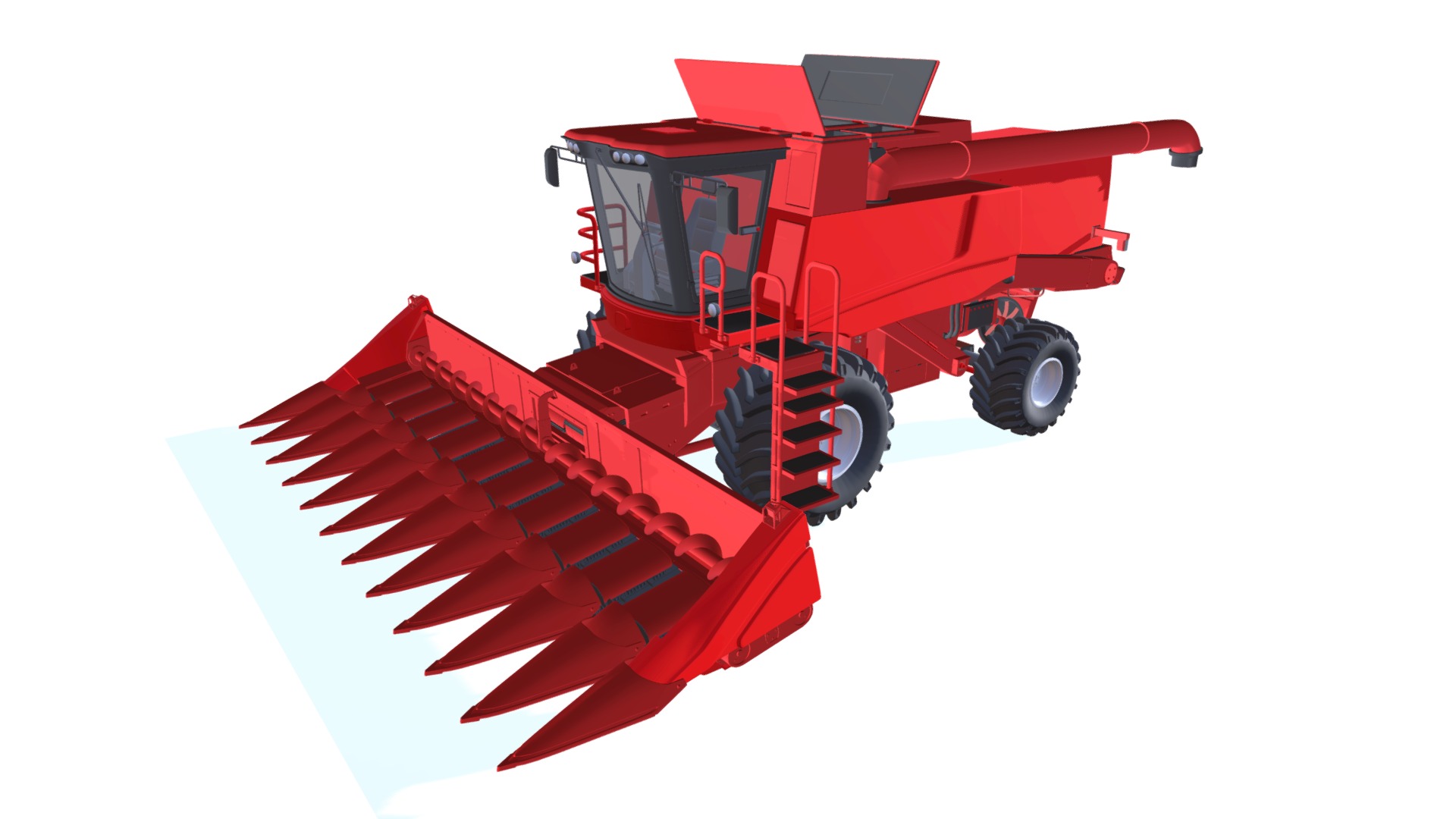 3D model Combine Harvester - This is a 3D model of the Combine Harvester. The 3D model is about a red and black tractor.