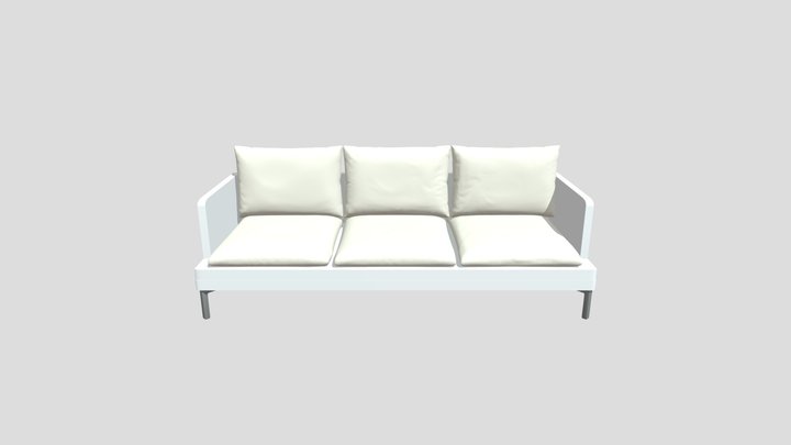 High Poly Cozy Couch 3D Model