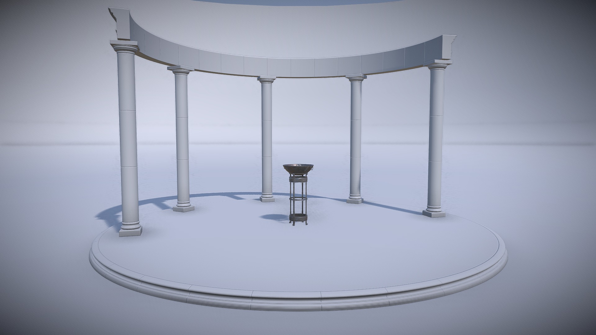 3D model Fire Pit - This is a 3D model of the Fire Pit. The 3D model is about a white table with a chair and a table with a chair on it.