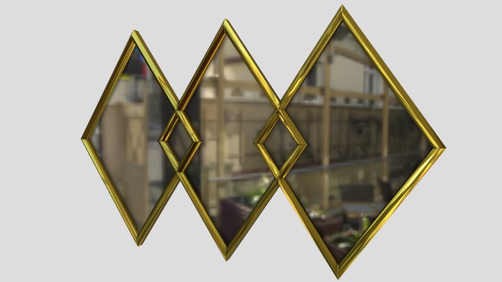Wall mirror diamond pattern, espejo de pared. 3D Model