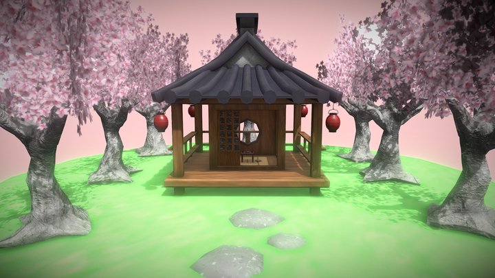Teahouse Diorama 3D Model