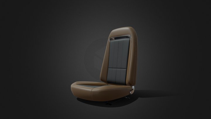 Musclecar seat brown 3D Model