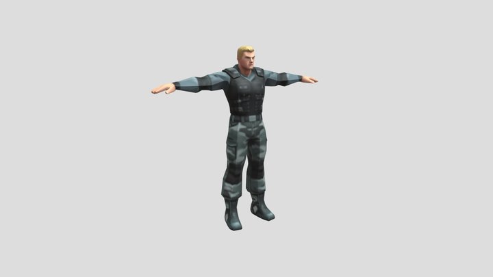 PSX style character 3D Model