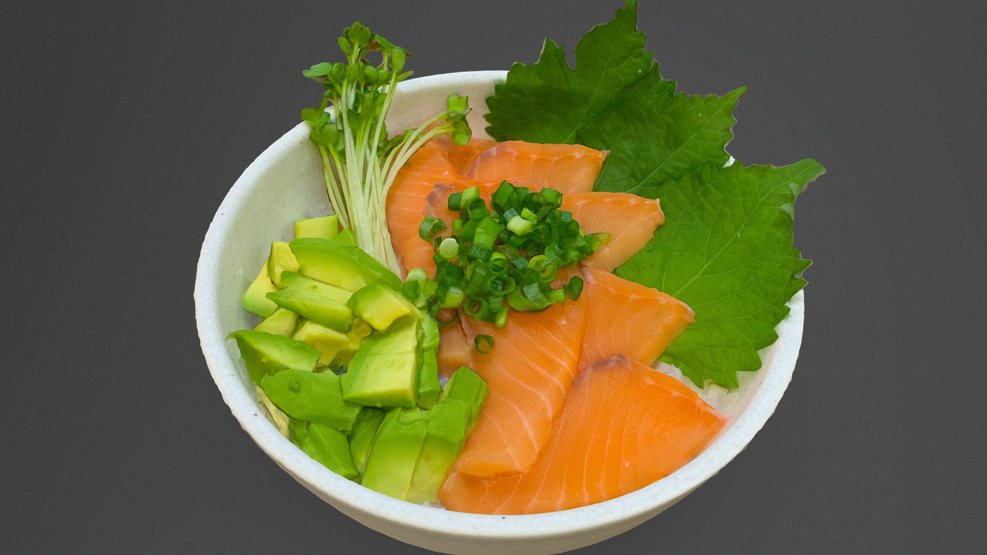 Seafood bowl - Salmon and Avocado — Sketchfab embed 3D viewer