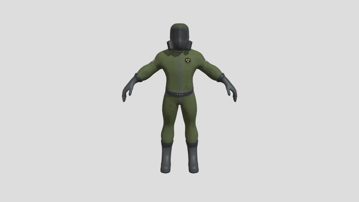 Hazmat suit with rig 3D Model