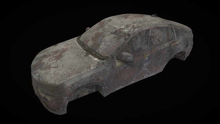 car burned in the fire old car – Kostenloses 3D-Modell STL