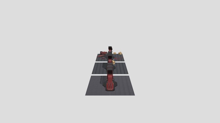 Sci-fi door New, Used and Destroyed versions 3D Model