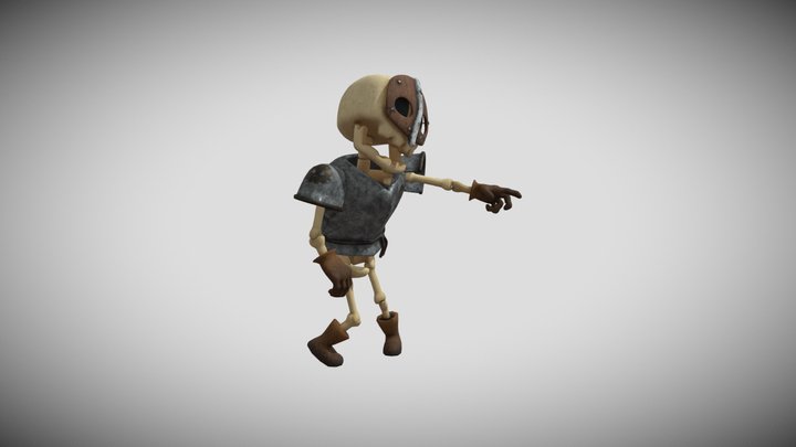 Cartoon Armored Skeleton 3D Model