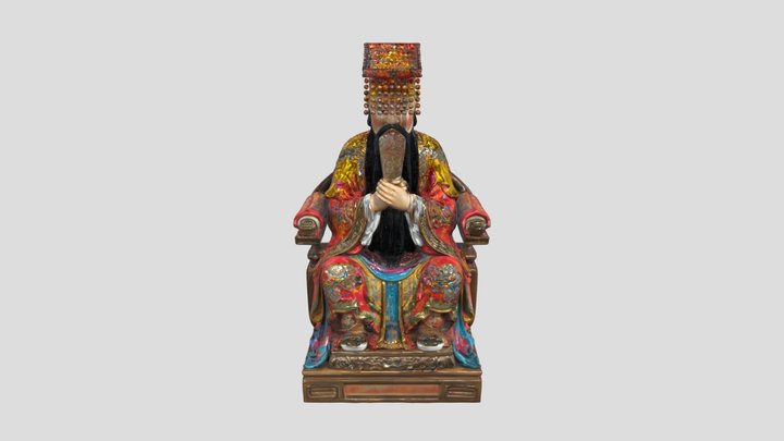Deity Statue with Regal Attire 3D Model