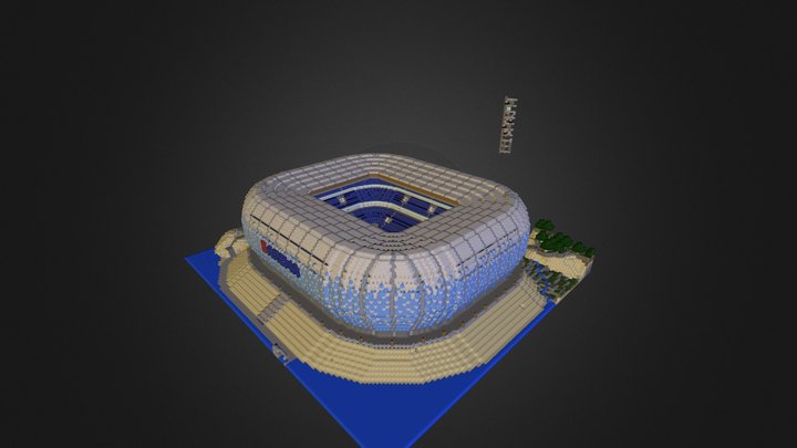 stade de football version minecraft 3D Model