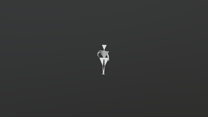 low poly lady: 64 triangles 3D Model