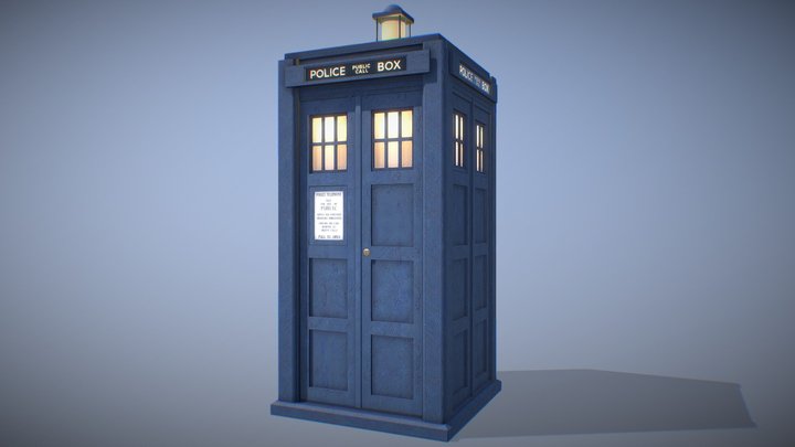 Twice upon a time TARDIS exterior 3D Model