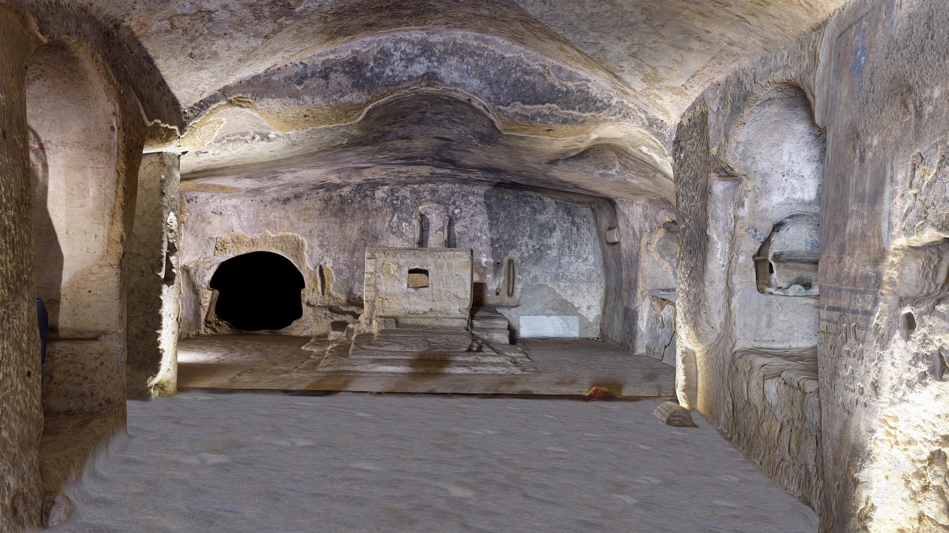 Chapel of Lower Level of San Gennaro Catacombs - Download Free 3D model ...