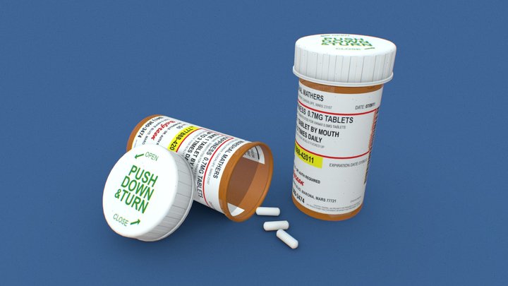 Pill Bottles & Medicine 3D Model