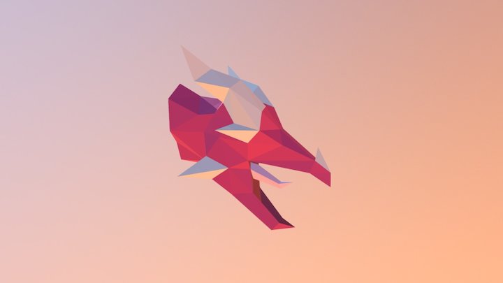 Low-Poly Dragon Head 3D Model