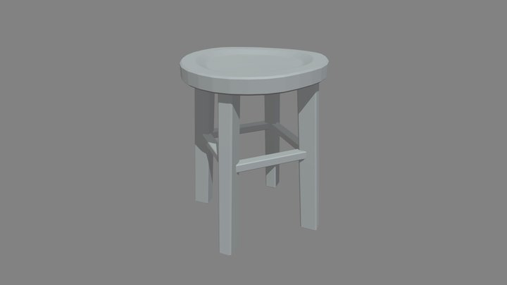 Short Stool 3D Model