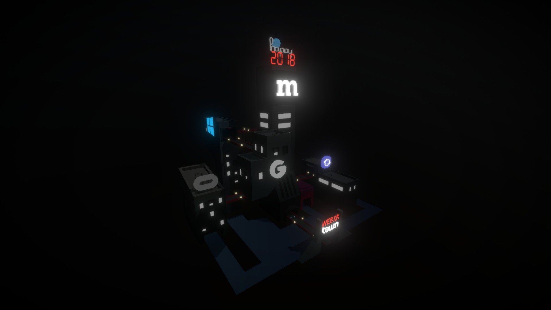 XR Town (Night version) 3D model by arturitu [e8f47b8] Sketchfab