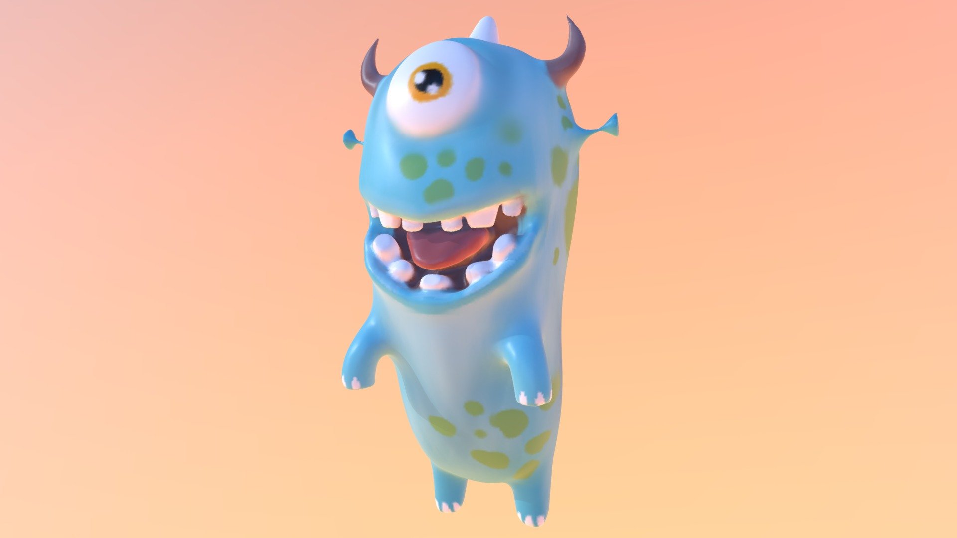 Cute Alien Monster - 3d Model By Seowwei [e8f4e9d] - Sketchfab