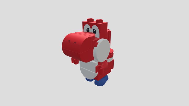 LEGO Red Yoshi 3D Model