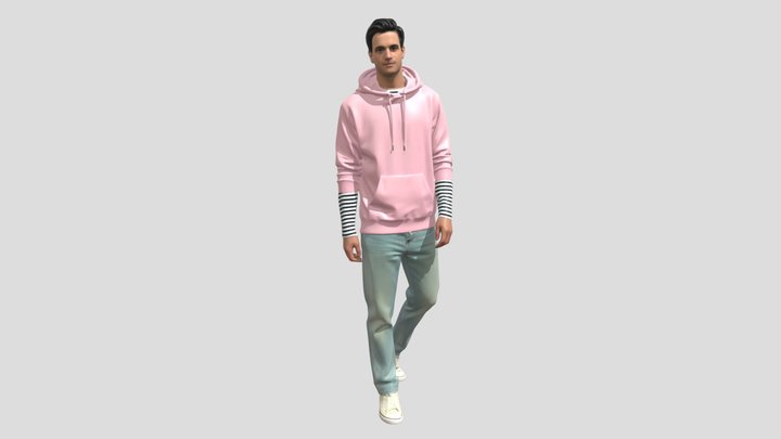 Casual Pink Hoodie Outfit – Modelo 3D gratuito STL