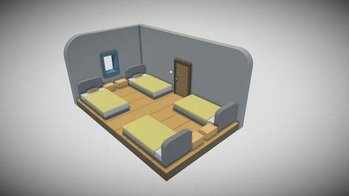 Turkish Dormitory (KYK) Isometric Room 3D Model