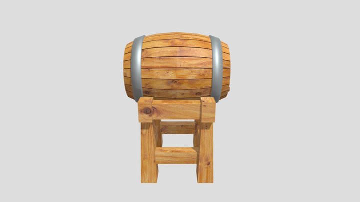 Wooden Stylized/Retro Barrel – Gratis 3D-model STL