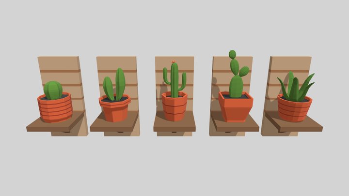 Stylized Cactus 3D Model