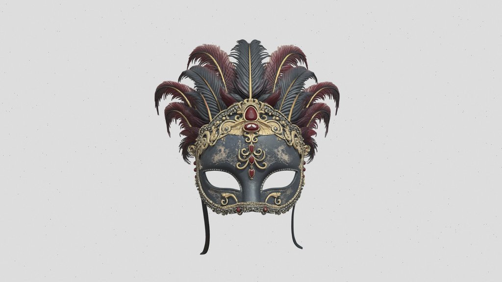 ornate masquerade mask 3d model (1)