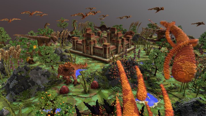 Factions Spawn + Warzone - Jurassic Them 3D Model