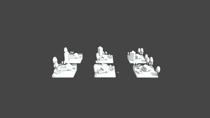 Grandma's House - Diorama and House blockout 3D Model