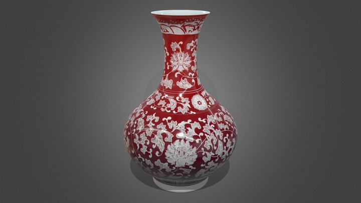 Porcelain Red White-4K-BakeMaterialTest 3D Model