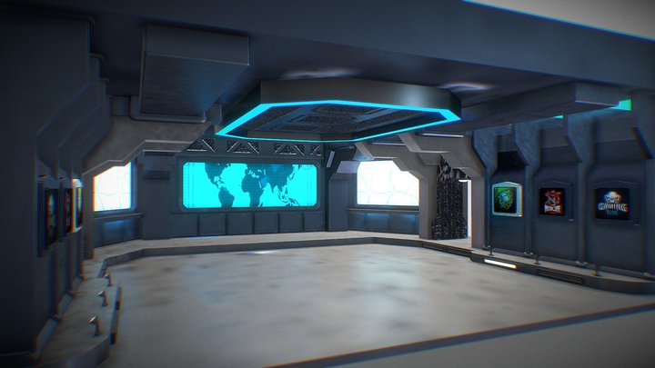 Sci-fi War Room 3D Model