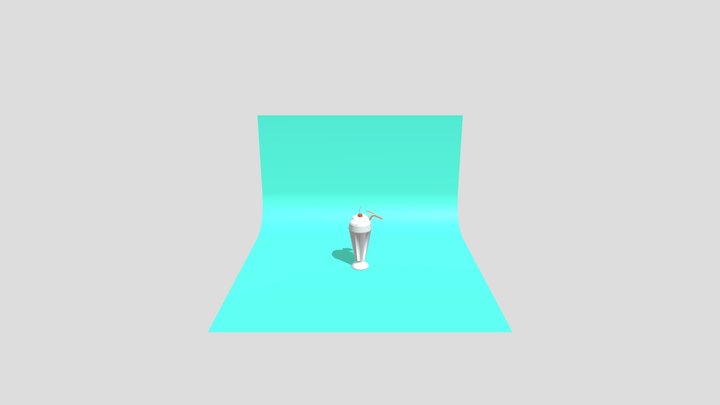 Low Poly Milkshake 3D Model