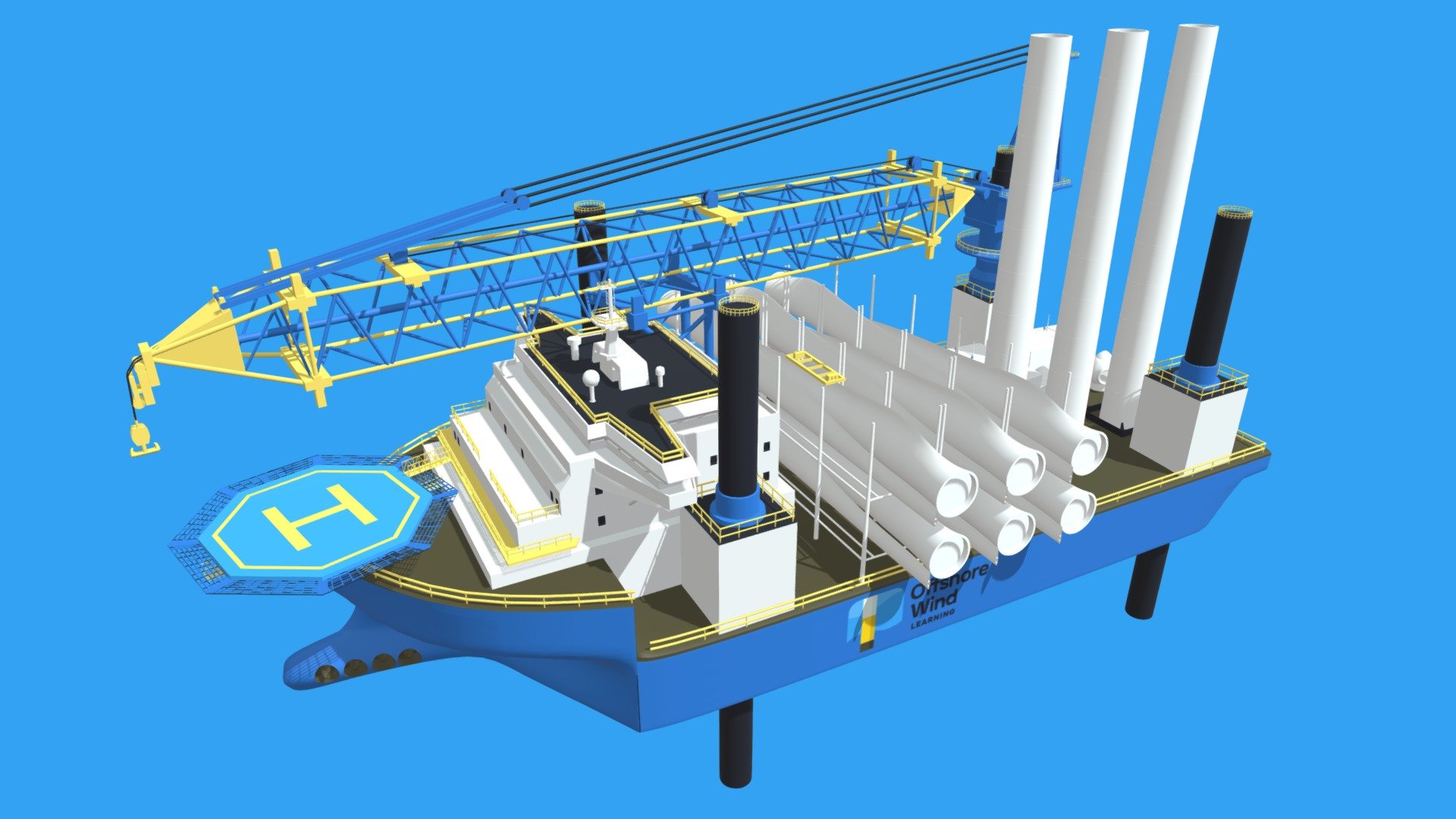 Offshore Wind - Wind Turbine Installation Vessel - 3D model by Offshore ...