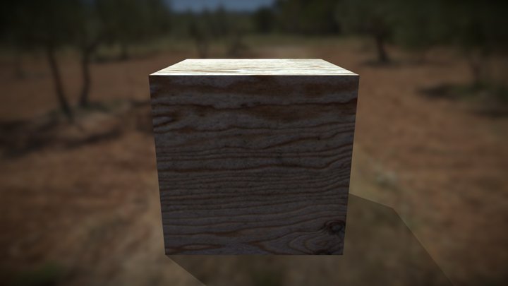 PBR wood cube 3D Model