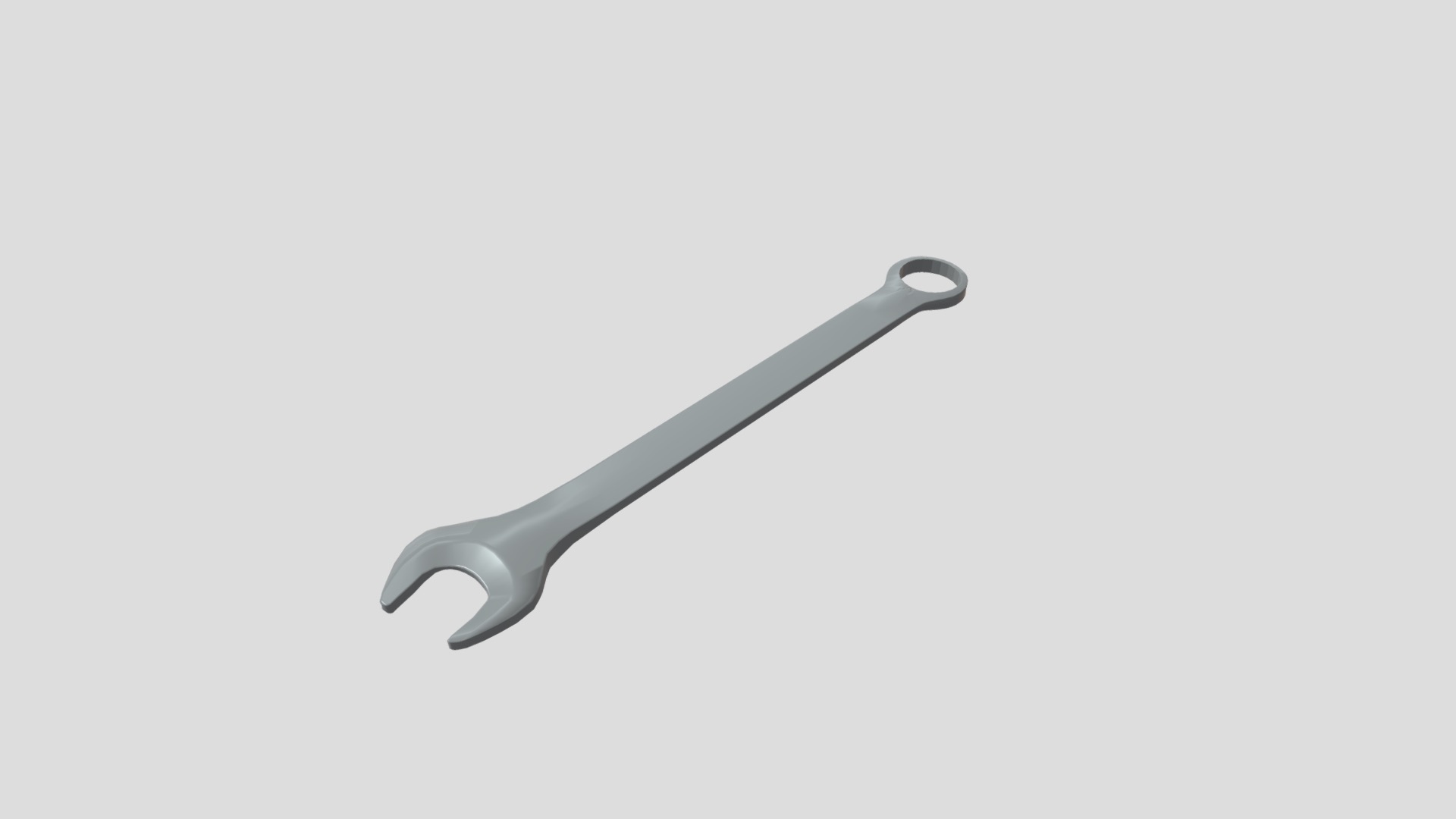 3D model Wrench - This is a 3D model of the Wrench. The 3D model is about a silver knife with a black handle.