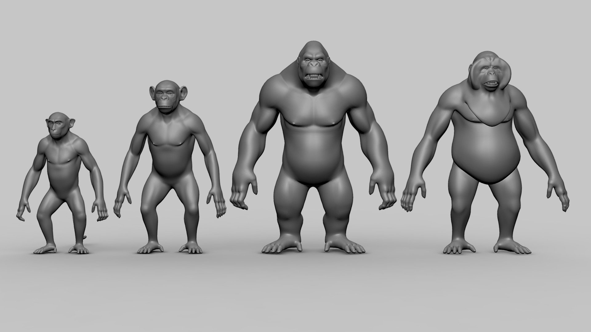 Primate Pack BaseMesh - Topology + UV map — Sketchfab embed 3D viewer