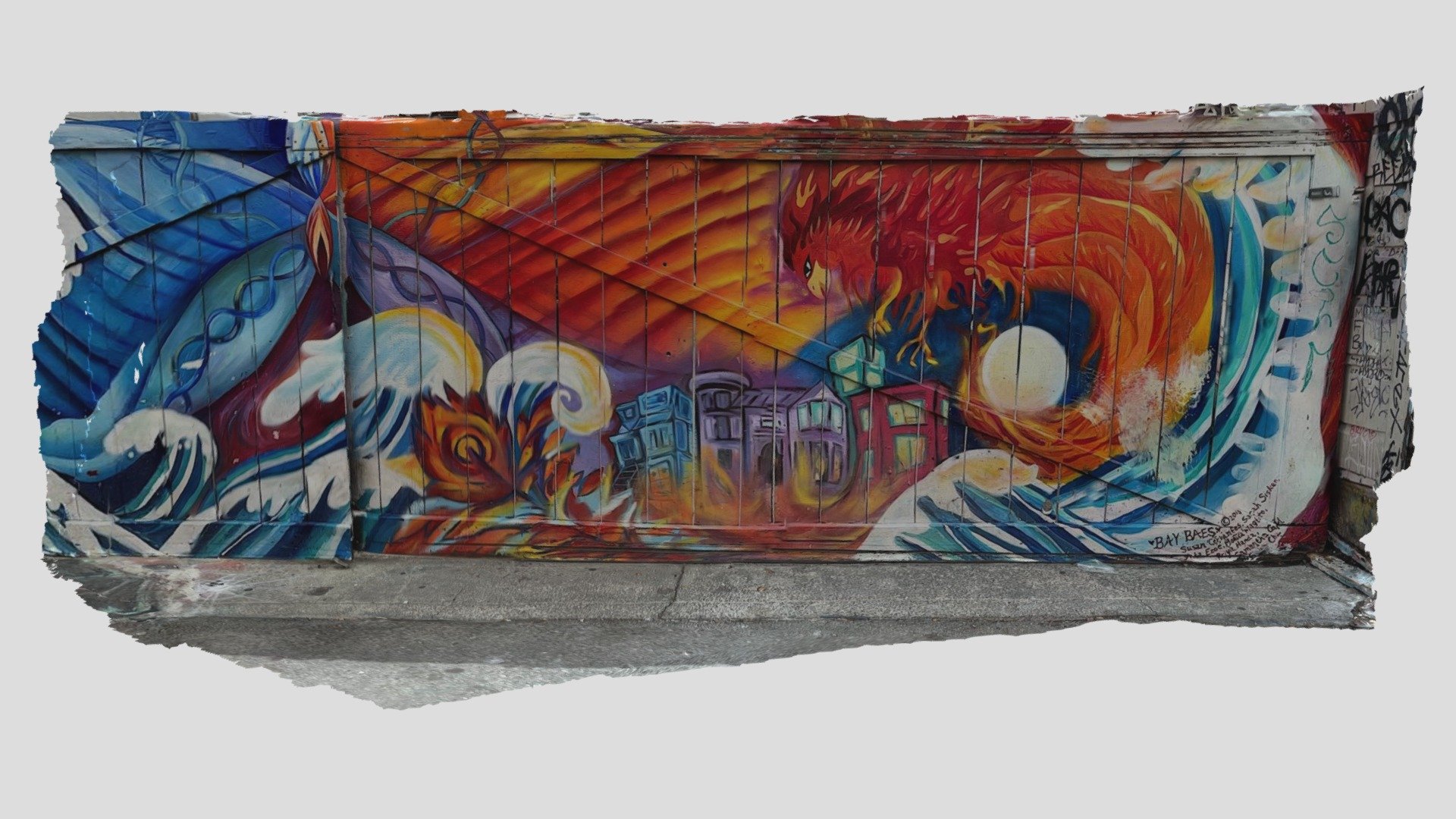Clarion Alley Mural - "Red bird"