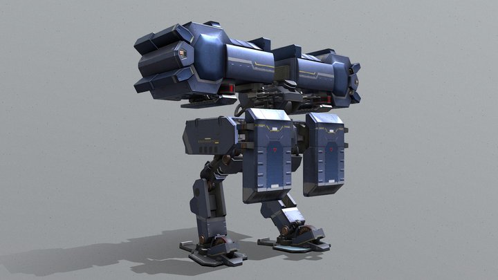 Sci fi War Robot Animation 3D Model