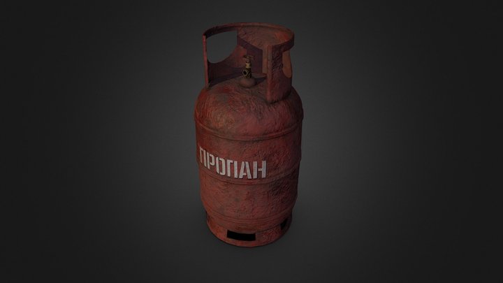 Rusty Red Soviet Propane Tank 3D Model