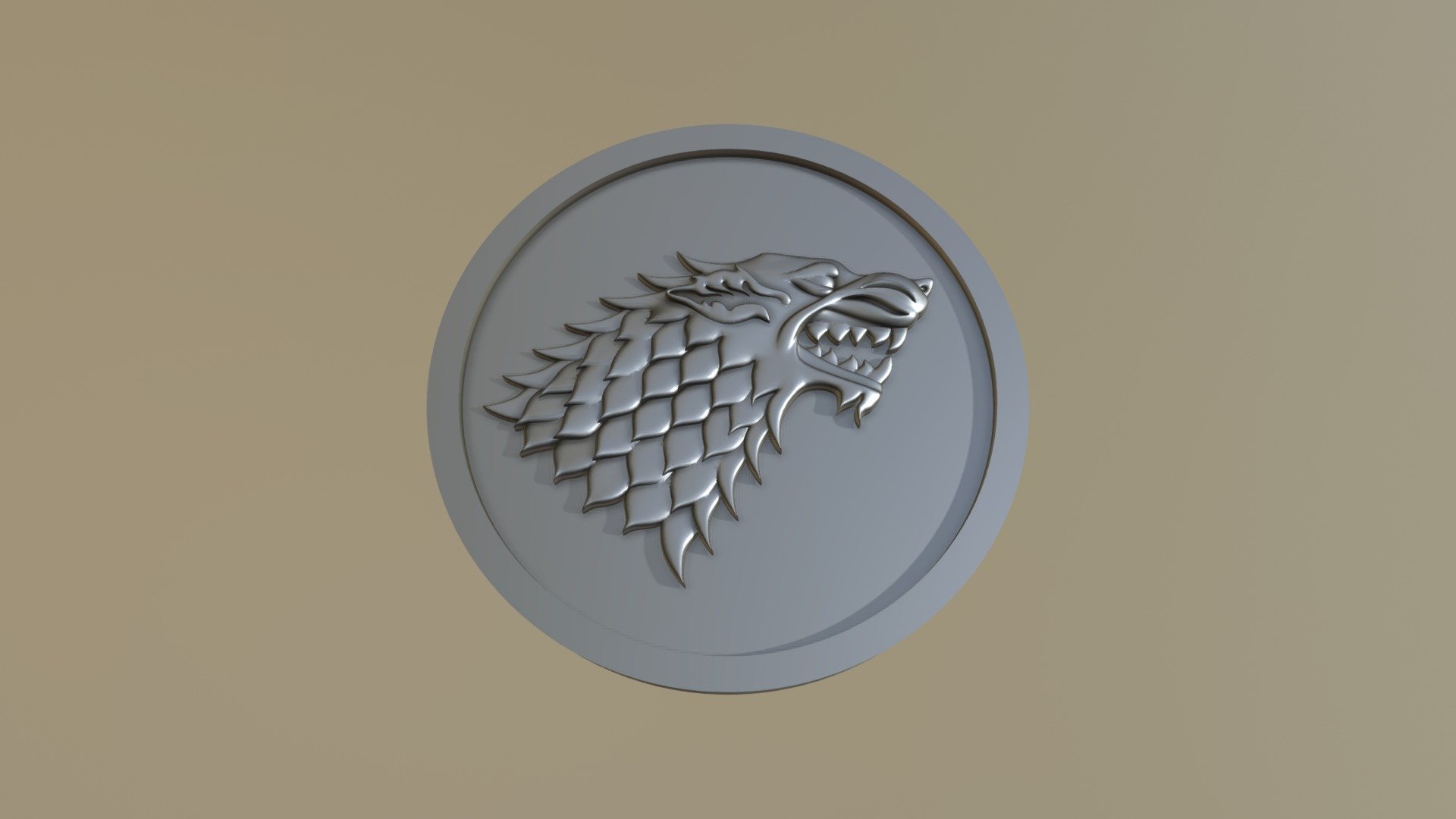 House Stark Wolf Medallion