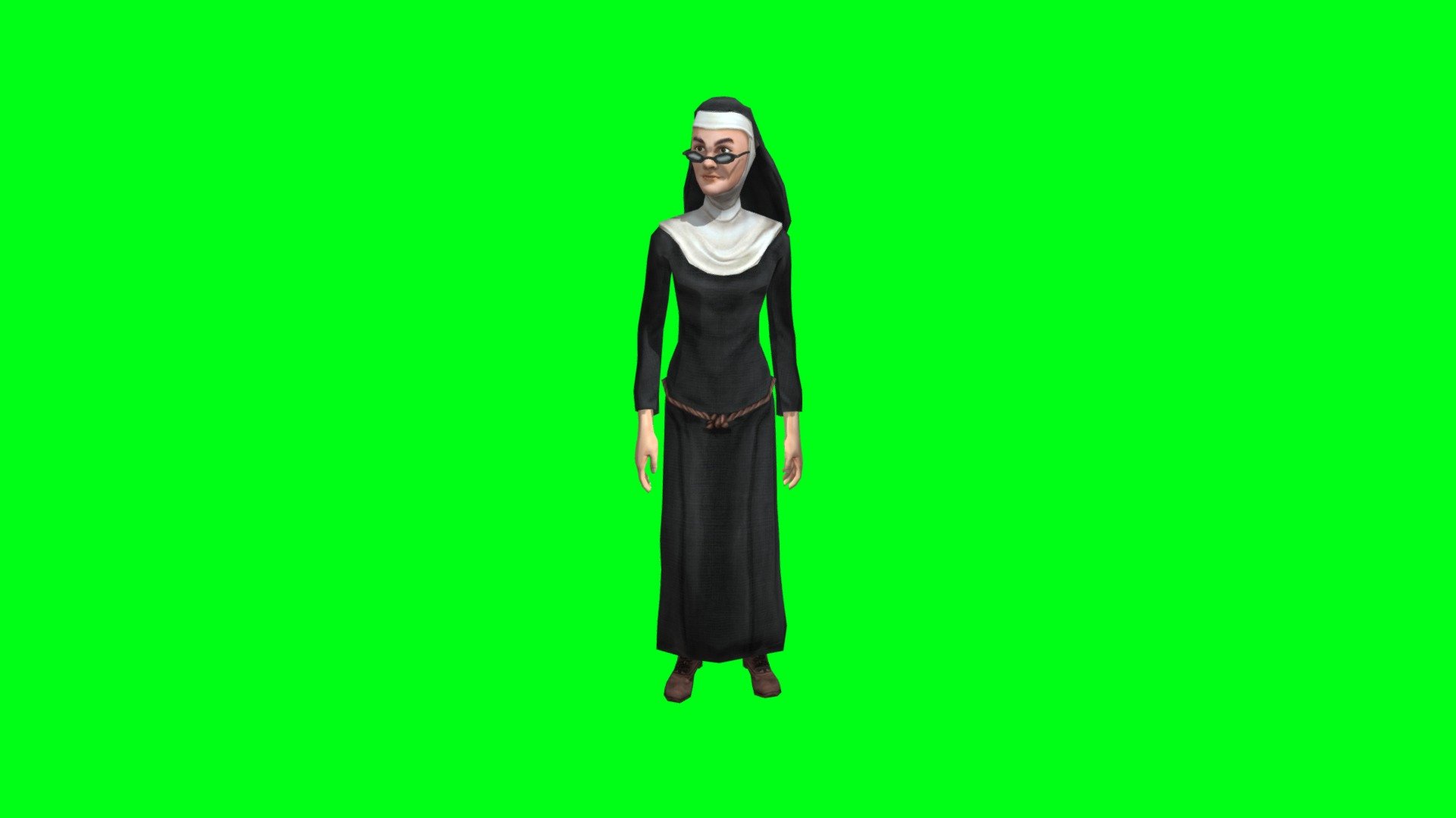 evil nun S.M green screen Download Free 3D model by Dark Phantom