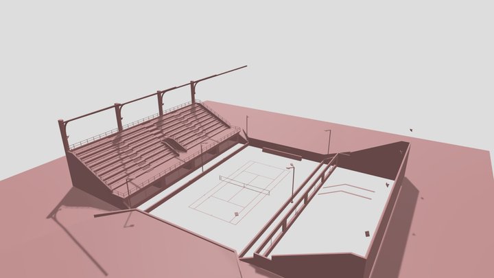 Cancha de Tennis 3D Model