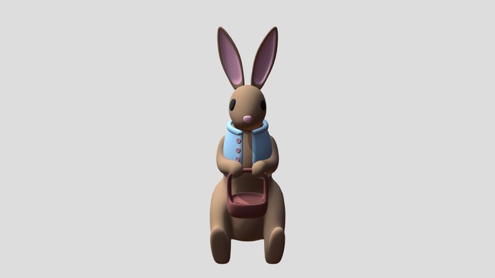 Easter bunny plush 3D Model