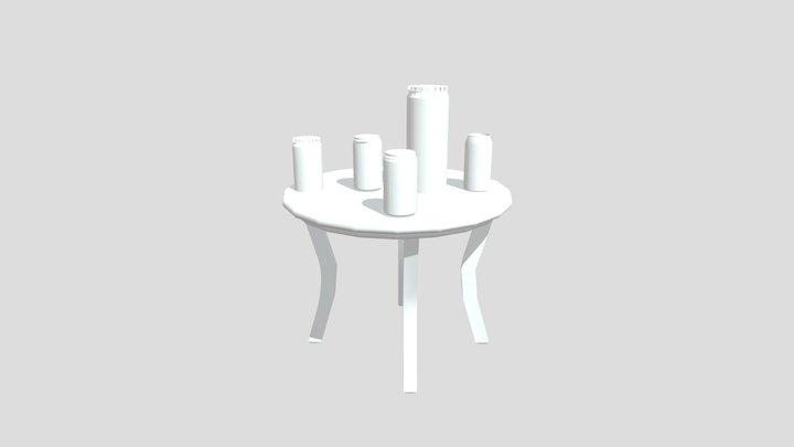 TABLE WITH CANS+JAR 3D Model