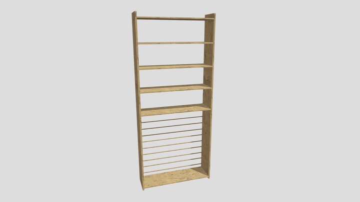 Wooden Shelves 3D Model